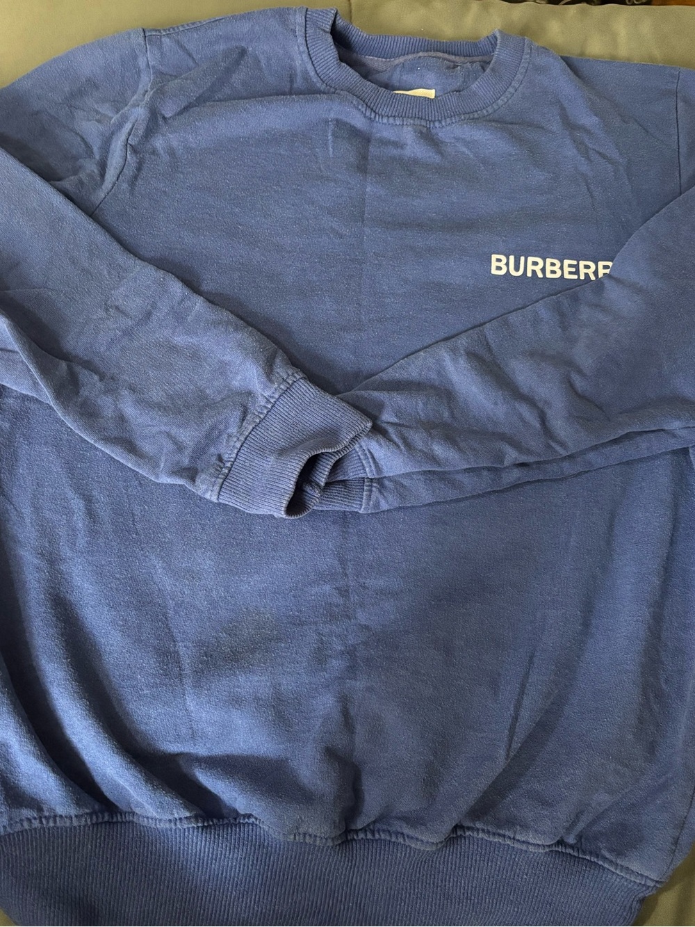 Burberry Blue Logo Crewneck Sweatshirt
